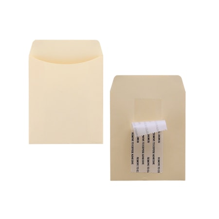 Hygloss Products Library Pockets, 3.5in. x 4.5in., Self-Adhesive, Manila, 300PK 15431